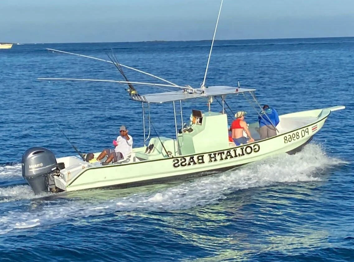 30' Panga fishing boat at Herradura Beach Costa Rica