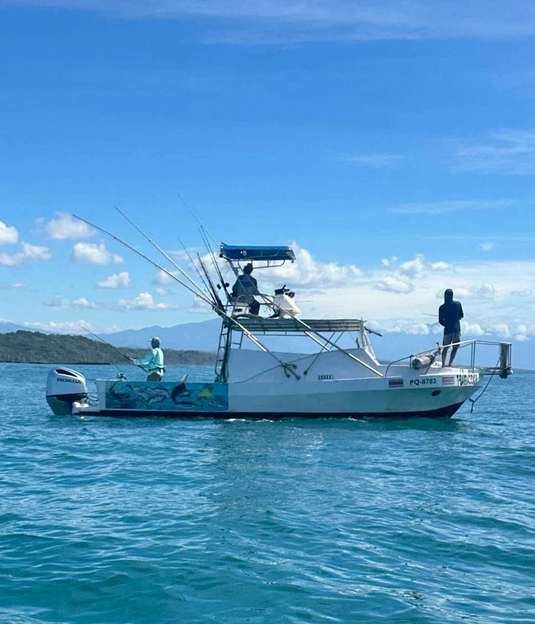32' Makko fishing boat at Herradura Beach Costa Rica