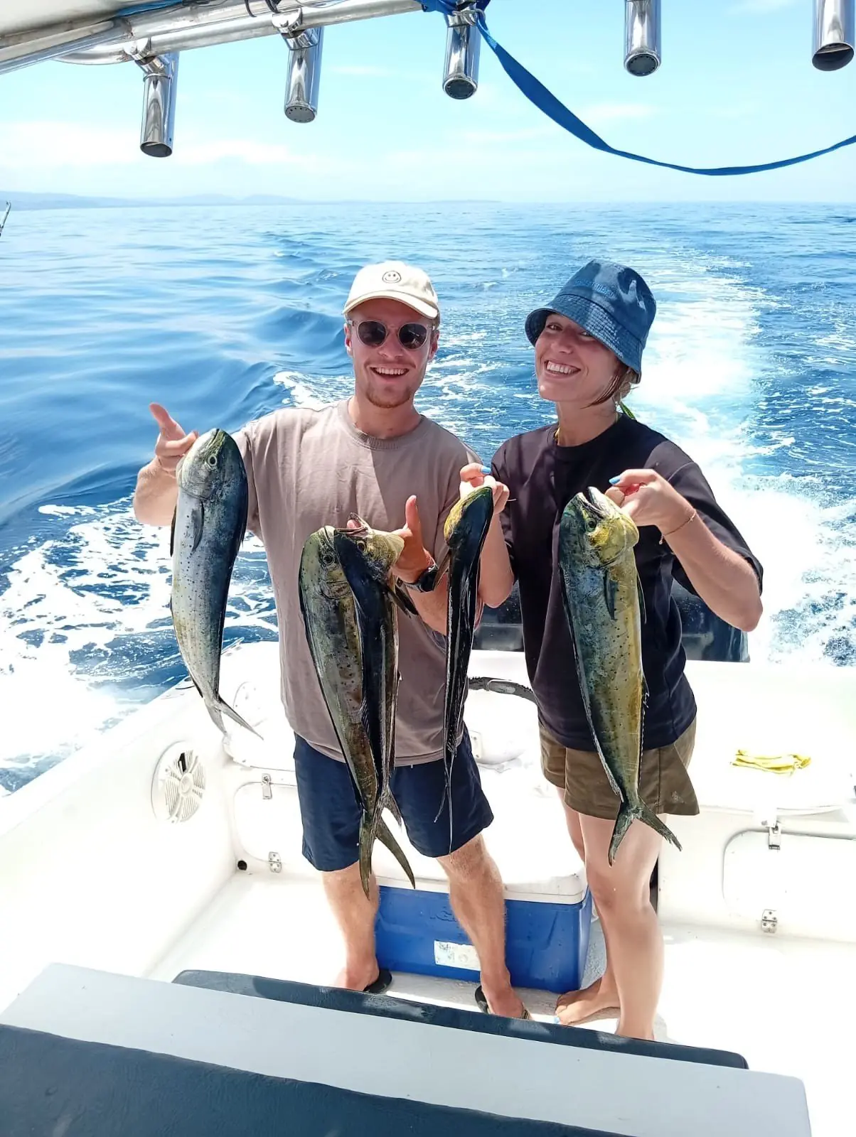 Couple mahi mahi fishing trip Jaco Costa Rica